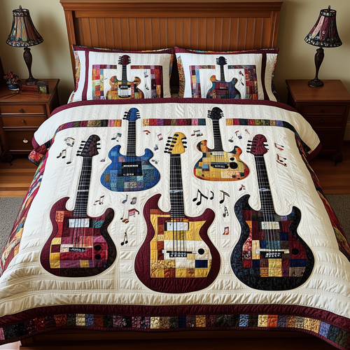 Guitars 3-Piece Quilted Bedding Set GFTOTL898