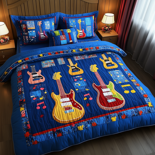 Guitars 3-Piece Quilted Bedding Set GFTOTL900