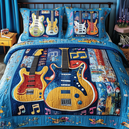 Guitars 3-Piece Quilted Bedding Set GFTOTL901