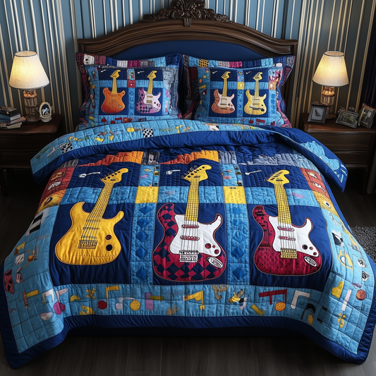 Guitars 3-Piece Quilted Bedding Set GFTOTL902