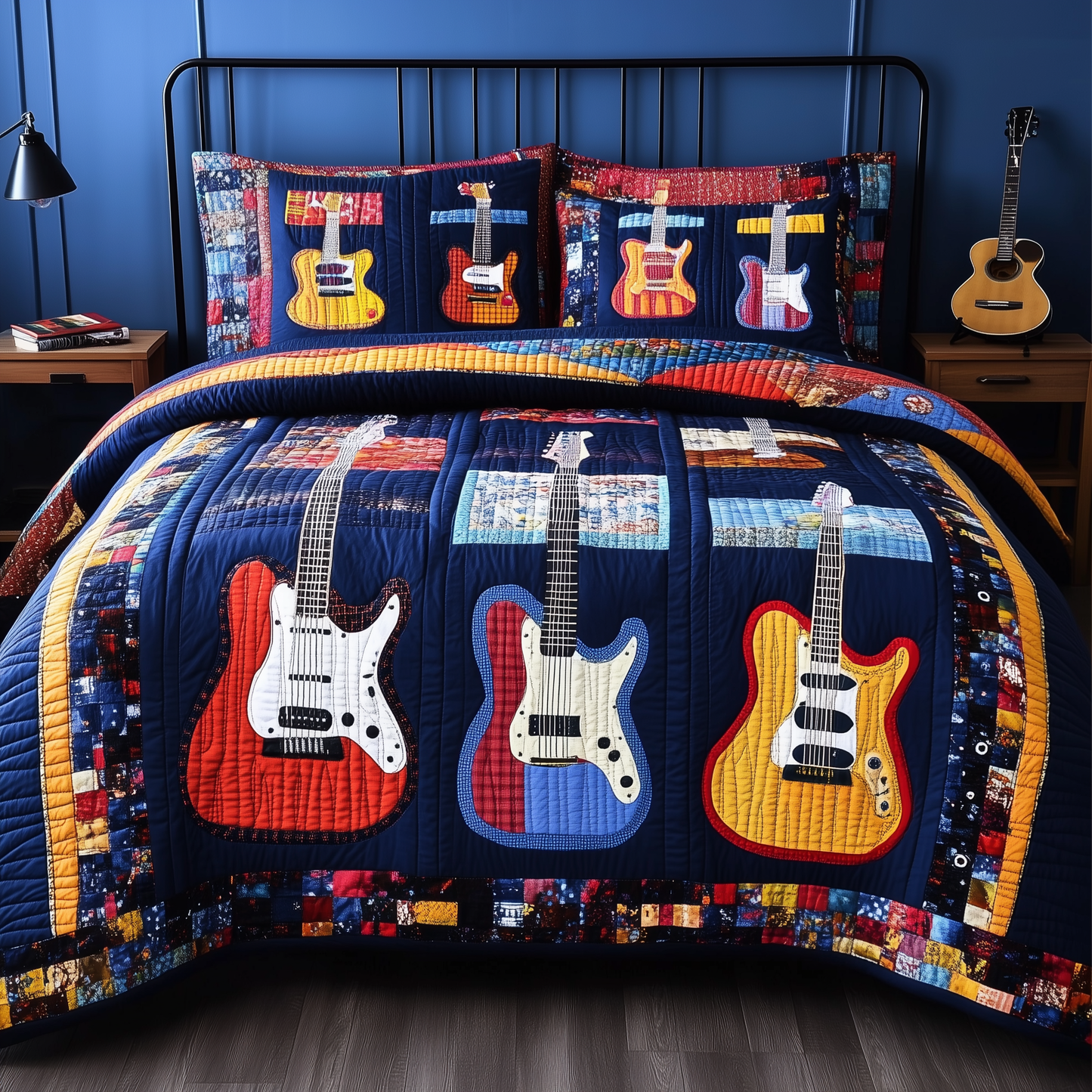 Guitars 3-Piece Quilted Bedding Set GFTOTL903