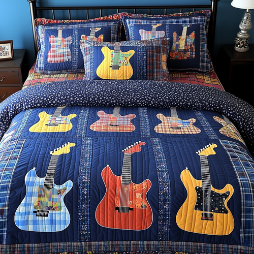 Guitars 3-Piece Quilted Bedding Set GFTOTL905