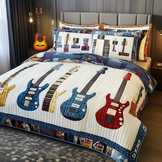 Guitars 3-Piece Quilted Bedding Set GFTOTL906