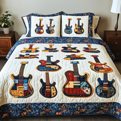 Guitars 3-Piece Quilted Bedding Set GFTOTL907