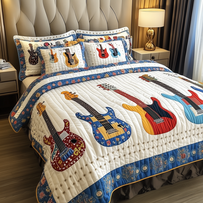 Guitars 3-Piece Quilted Bedding Set GFTOTL908