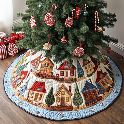 Christmas House Quilted Tree Skirt GFTOTP023