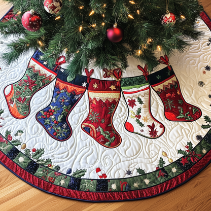 Christmas Stocking Quilted Tree Skirt GFTOTP028