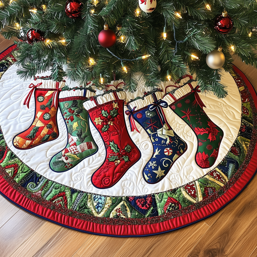 Christmas Stocking Quilted Tree Skirt GFTOTP029