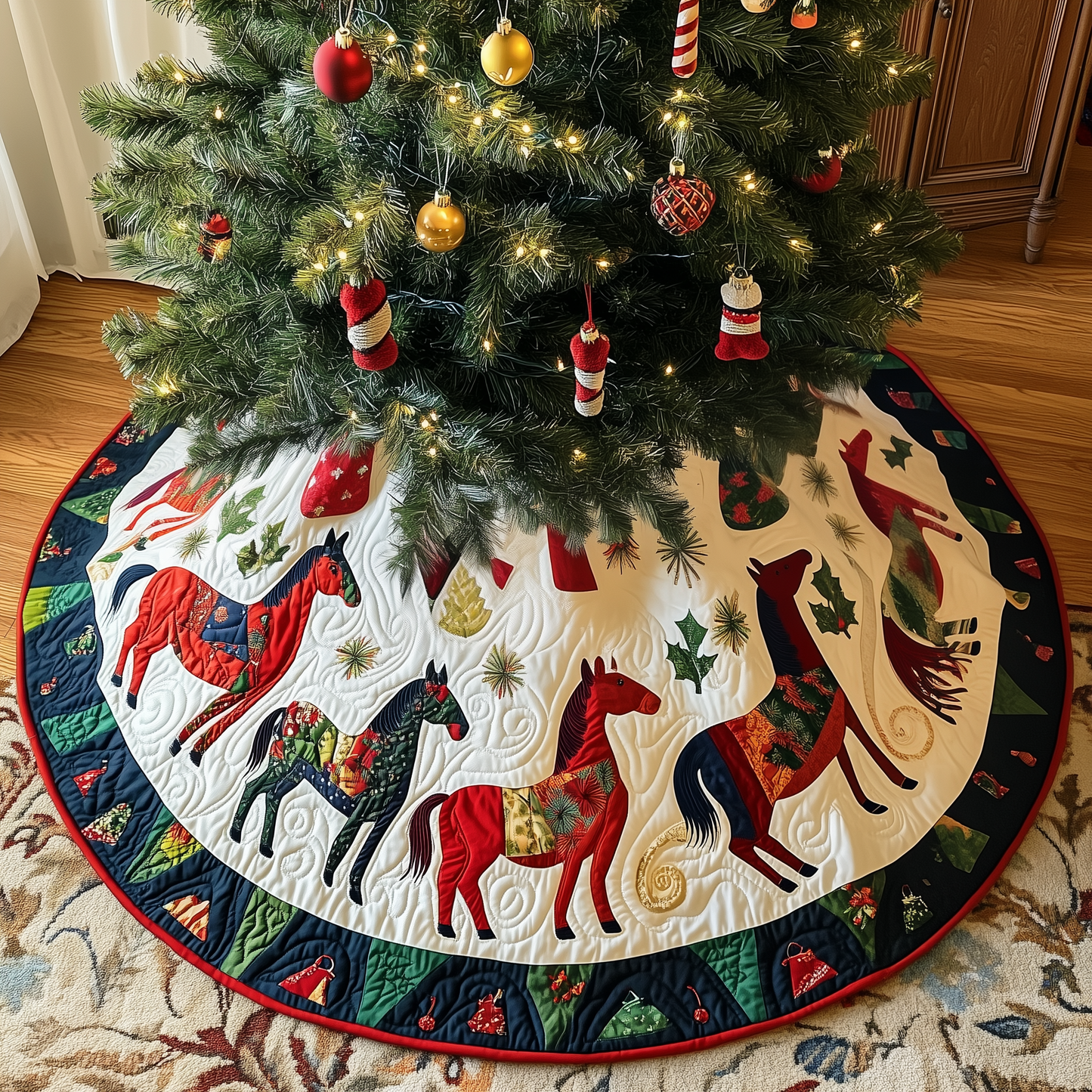 Horse Quilted Tree Skirt GFTOTP052