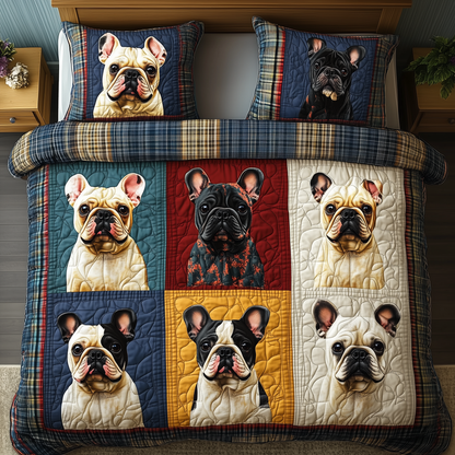 French Bulldog 3-Piece Quilted Bedding Set GFTOTP067