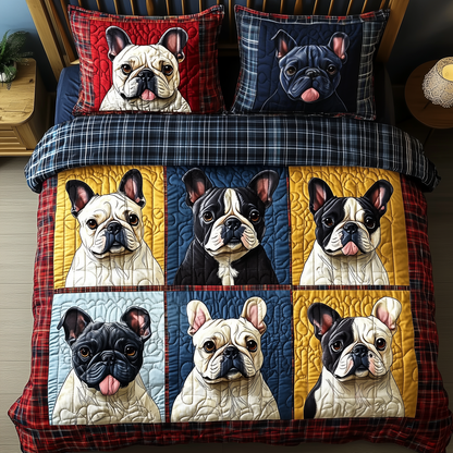 French Bulldog 3-Piece Quilted Bedding Set GFTOTP068