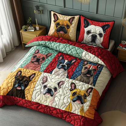 French Bulldog 3-Piece Quilted Bedding Set GFTOTP070