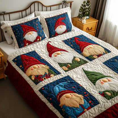 Christmas Gnome 3-Piece Quilted Bedding Set GFTOTP091