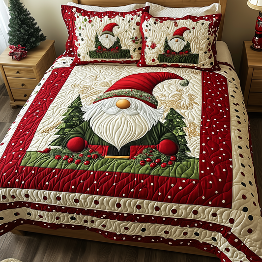 Christmas Gnome 3-Piece Quilted Bedding Set GFTOTP093