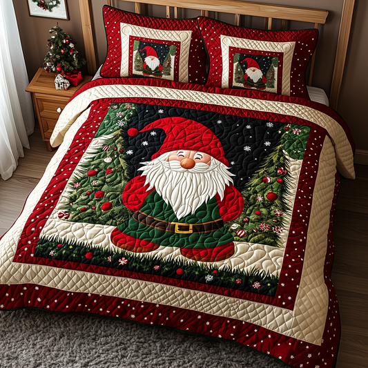 Christmas Gnome 3-Piece Quilted Bedding Set GFTOTP094