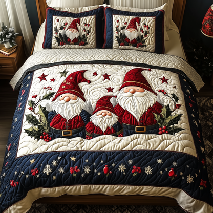 Christmas Gnome 3-Piece Quilted Bedding Set GFTOTP095