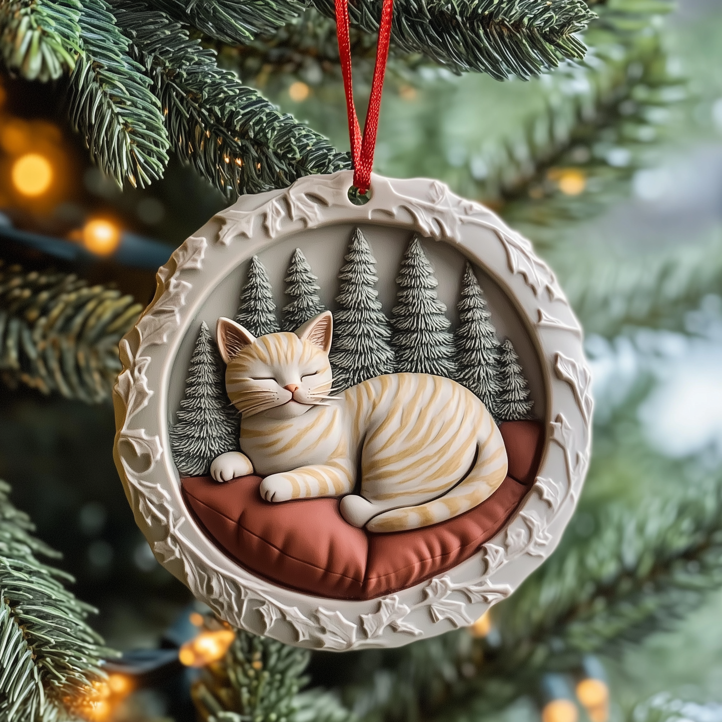 Sleeping Cat Mica Ornament GFTOTP1014