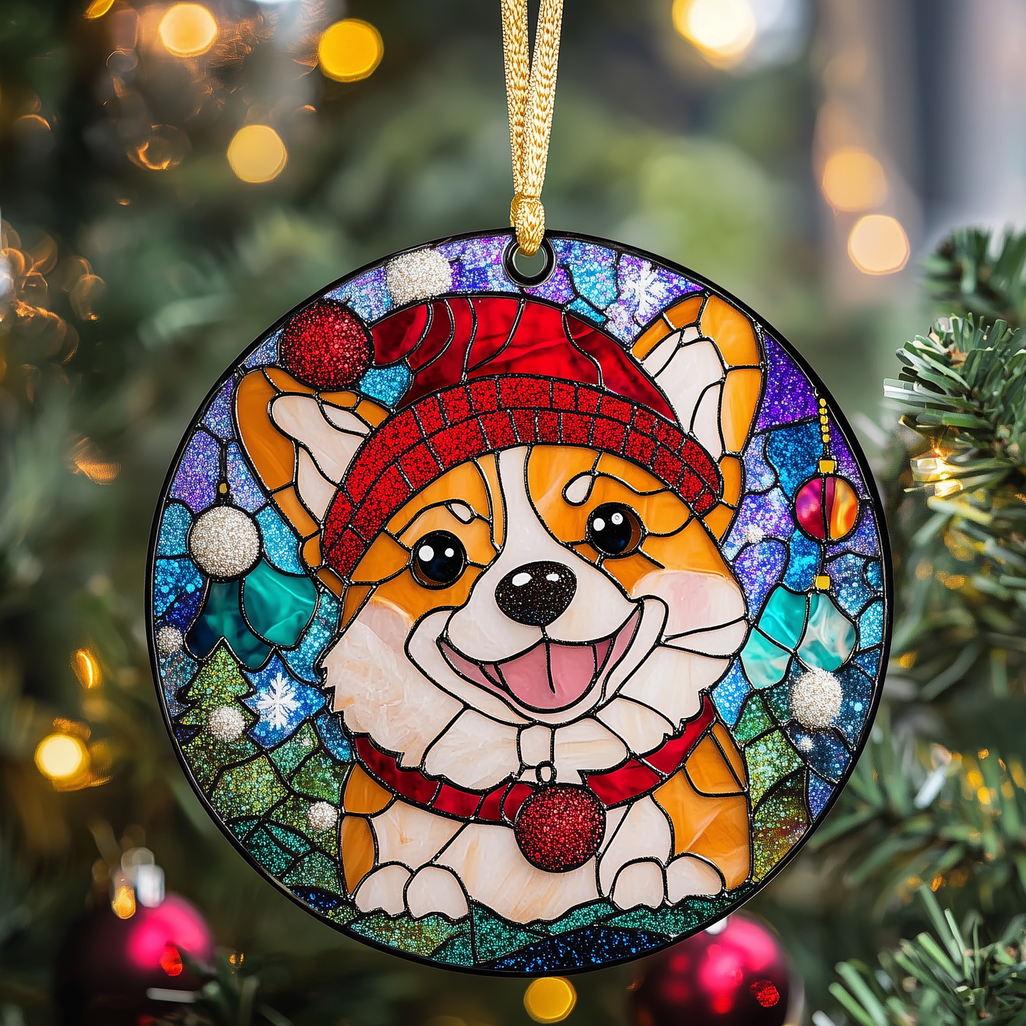 Christmas Corgi Mica Ornament GFTOTP1082