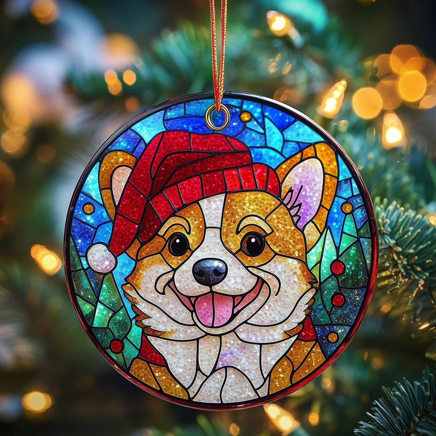 Christmas Corgi Mica Ornament GFTOTP1083