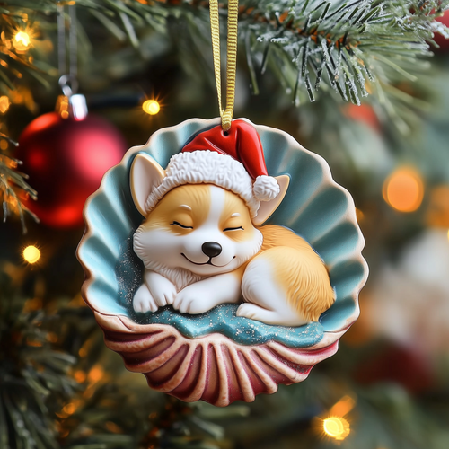 Christmas Corgi Mica Ornament GFTOTP1087