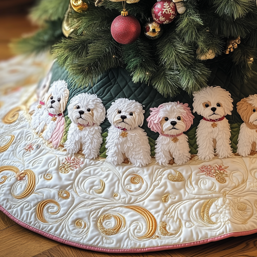 Adorable Bichon Frise Quilted Tree Skirt GFTOTP1093