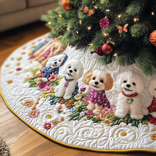 Adorable Bichon Frise Quilted Tree Skirt GFTOTP1095