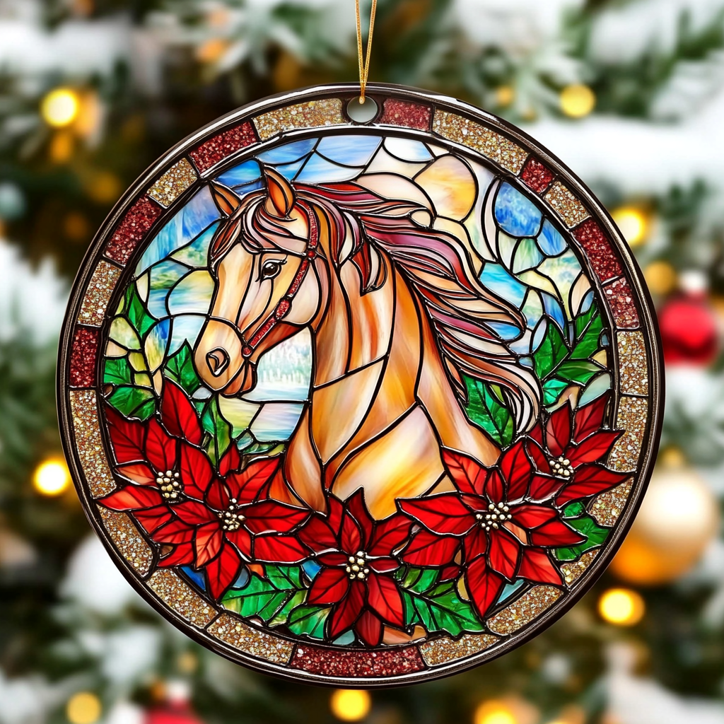 Festive Horse Mica Ornament GFTOTP1193