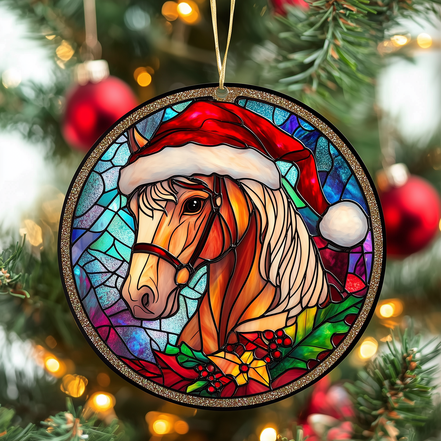 Festive Horse Mica Ornament GFTOTP1194