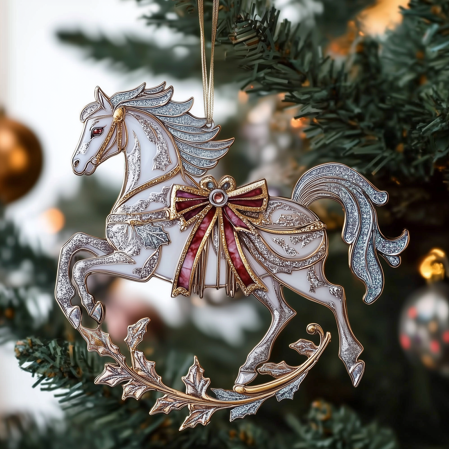 Festive Horse Mica Ornament GFTOTP1196