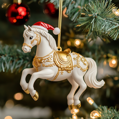 Festive Horse Mica Ornament GFTOTP1197