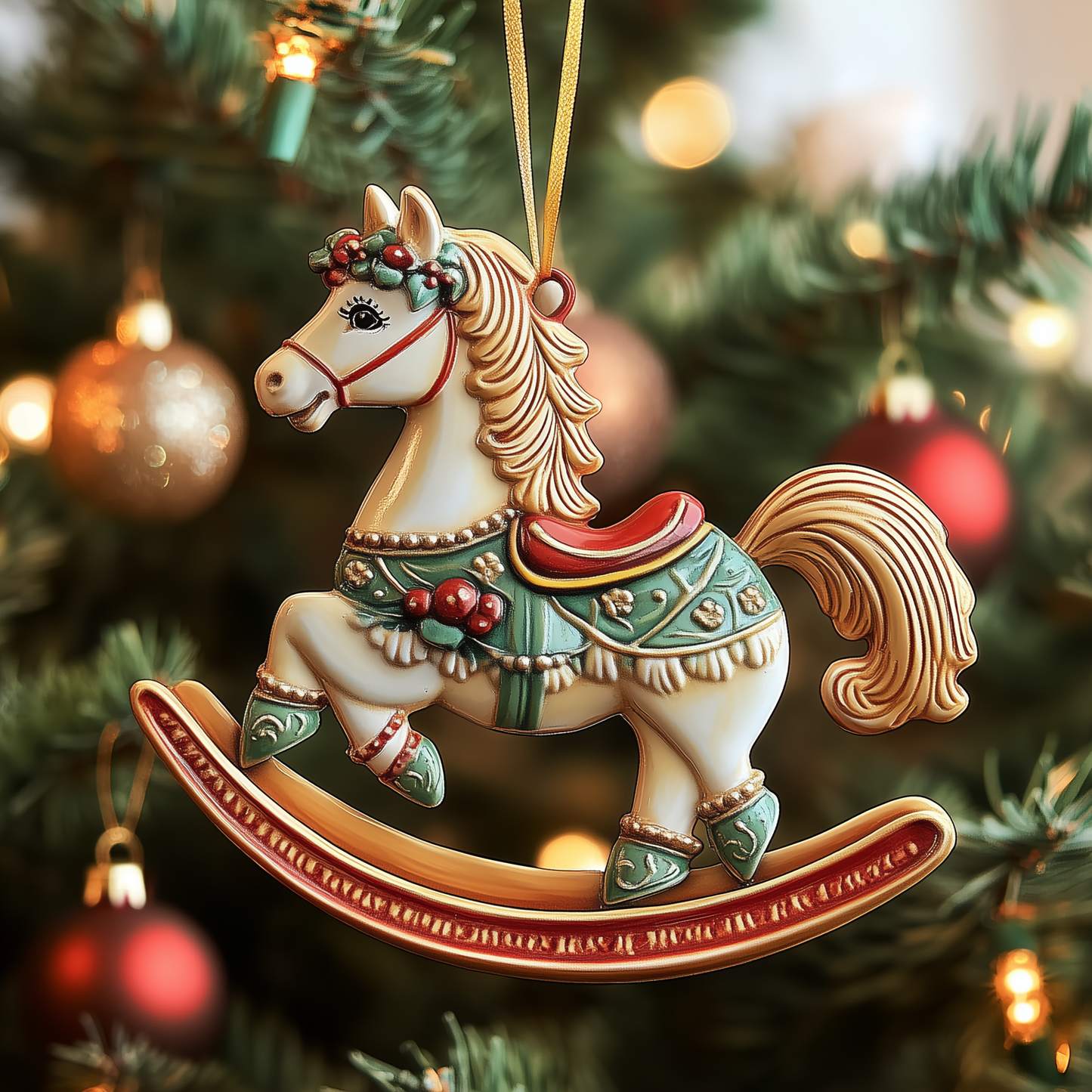 Festive Horse Mica Ornament GFTOTP1198