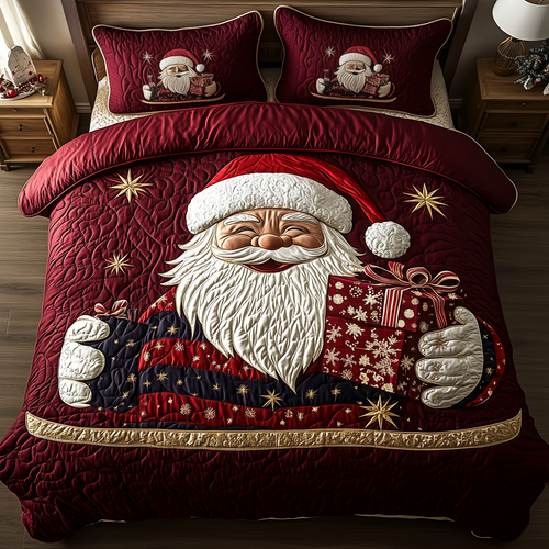 Santa Claus 3-Piece Quilted Bedding Set GFTOTP1200