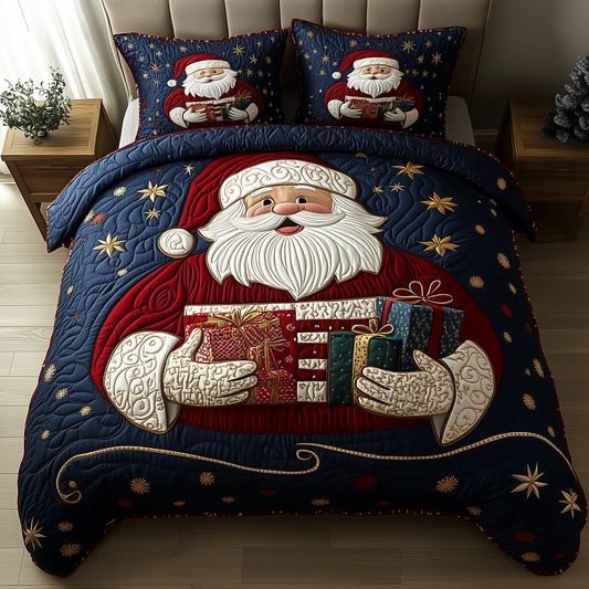 Santa Claus 3-Piece Quilted Bedding Set GFTOTP1201