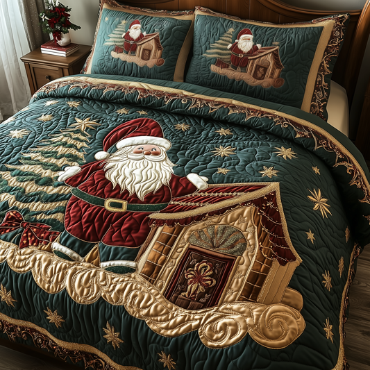 Santa Claus 3-Piece Quilted Bedding Set GFTOTP1203