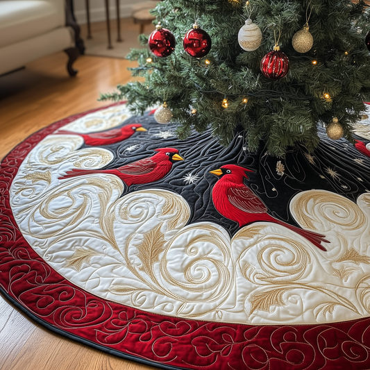 Red Cardinal Quilted Tree Skirt GFTOTP172