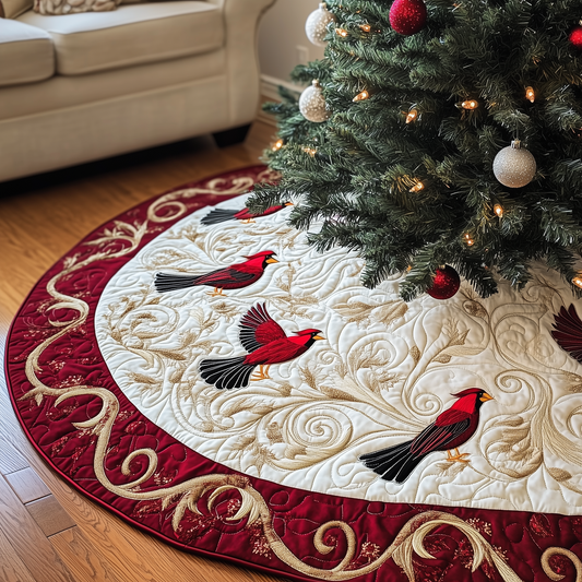 Red Cardinal Quilted Tree Skirt GFTOTP173