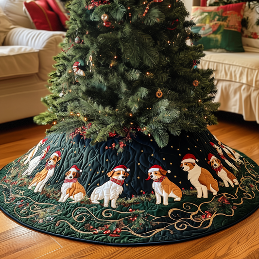 Joyful Christmas Corgi Quilted Tree Skirt GFTOTP180