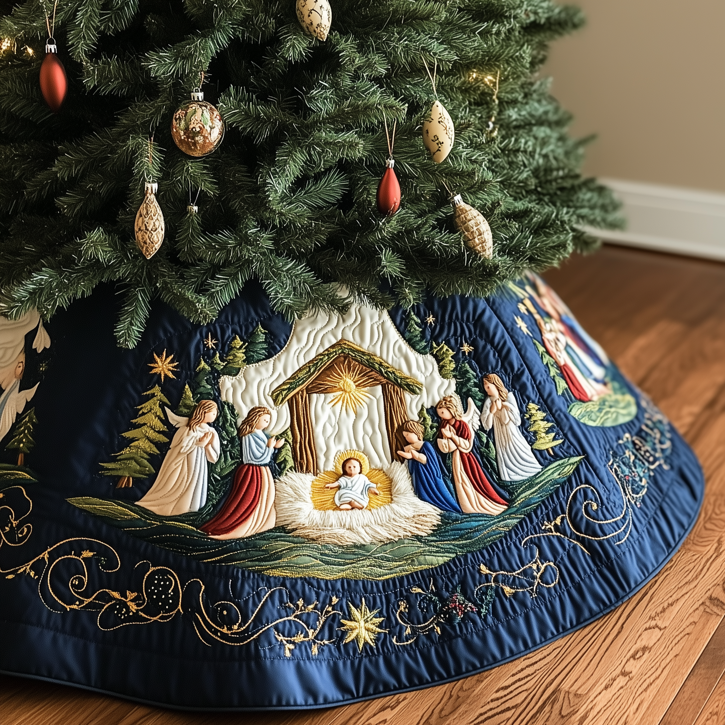 Nativity Scene Quilted Tree Skirt GFTOTP185