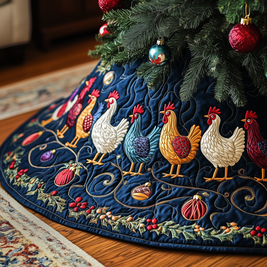 Festive Chicken Quilted Tree Skirt GFTOTP210