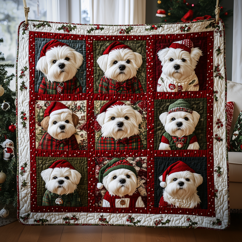 Christmas Westie Quilted Blanket GFTOTP230