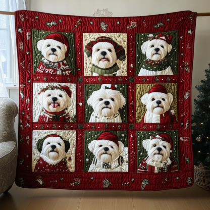 Christmas Westie Quilted Blanket GFTOTP231