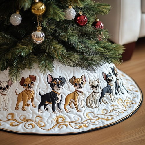 Joyful Christmas Chihuahua Quilted Tree Skirt GFTOTP250