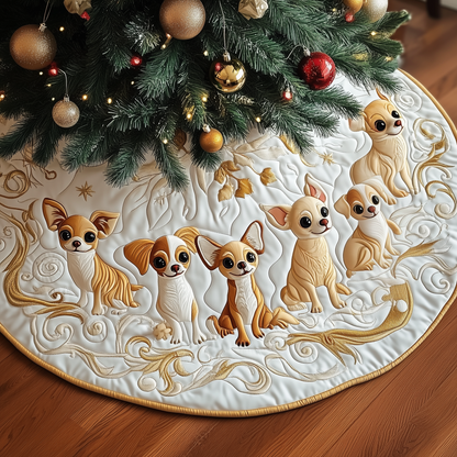 Joyful Christmas Chihuahua Quilted Tree Skirt GFTOTP251