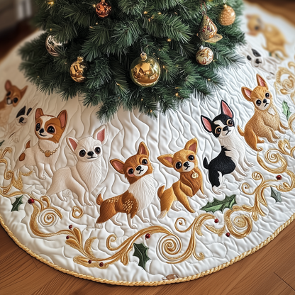 Joyful Christmas Chihuahua Quilted Tree Skirt GFTOTP252