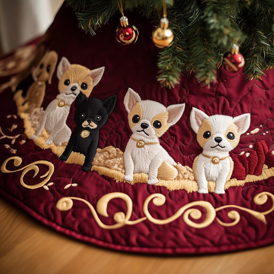 Joyful Christmas Chihuahua Quilted Tree Skirt GFTOTP253