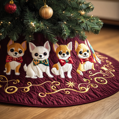 Joyful Christmas Chihuahua Quilted Tree Skirt GFTOTP257