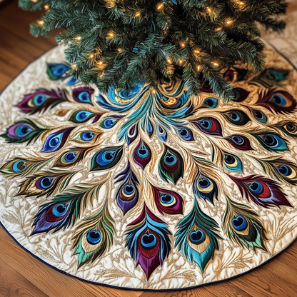 Shimmering Peacock Quilted Tree Skirt GFTOTP283