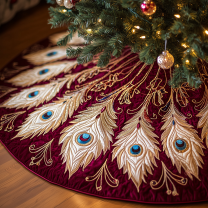 Shimmering Peacock Quilted Tree Skirt GFTOTP285