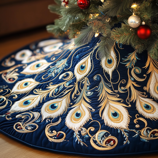 Shimmering Peacock Quilted Tree Skirt GFTOTP287