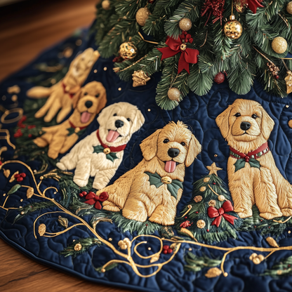 Christmas Golden Retriever Quilted Tree Skirt GFTOTP302